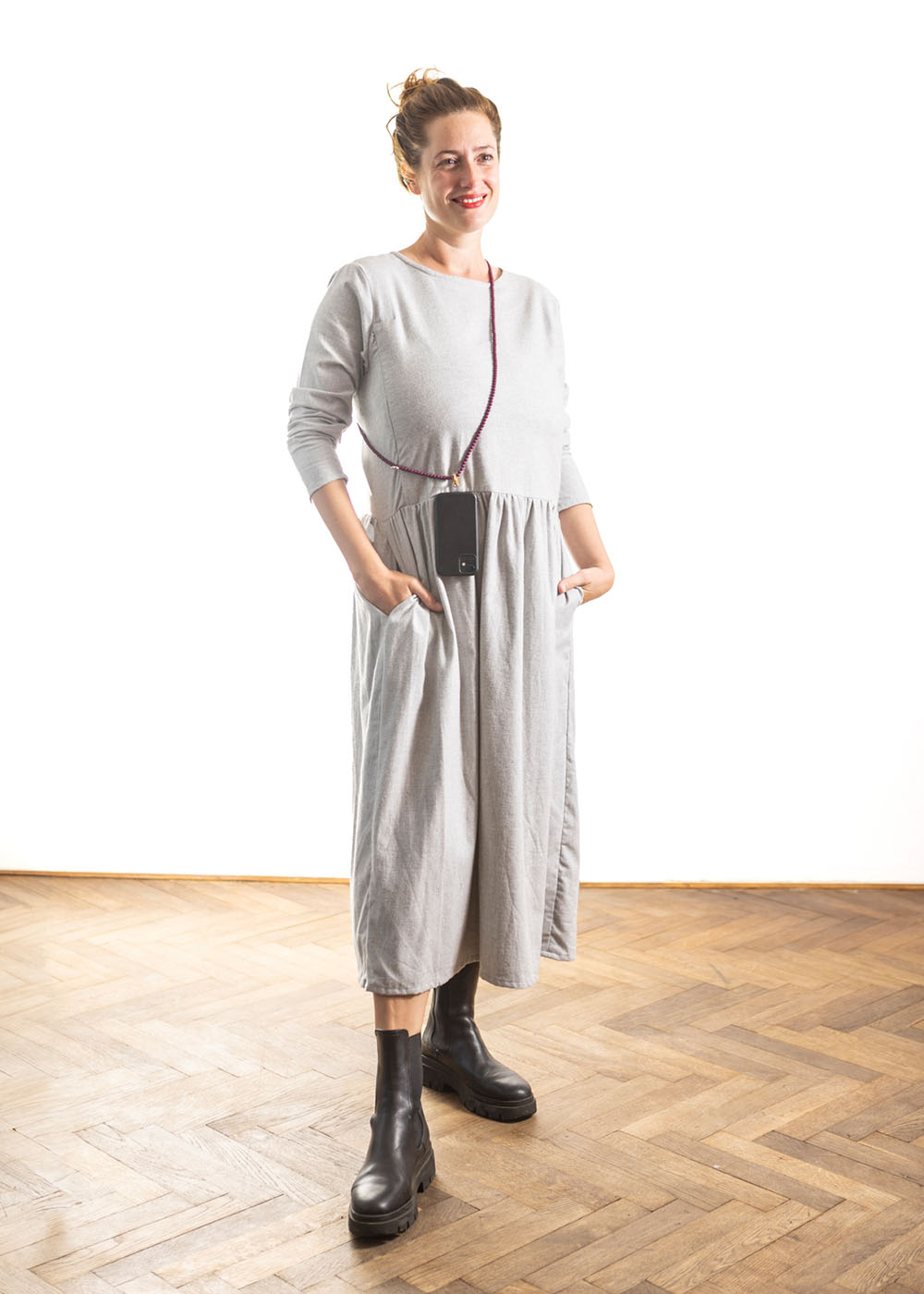 Šaty Flanelky - Světle šedivé