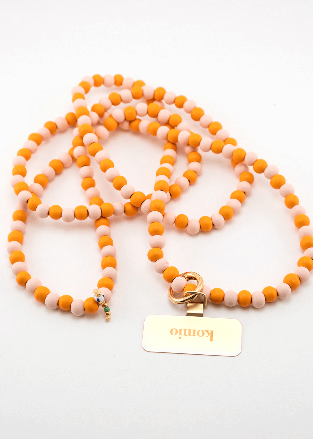 Korálková šňůrka na telefon – Růžová a Losos