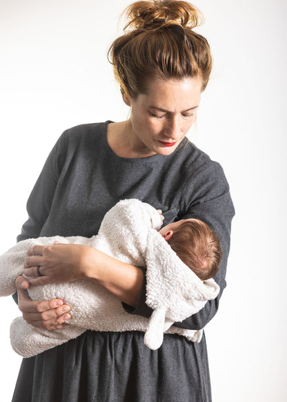 Kojicí šaty Flanelky Šedivé