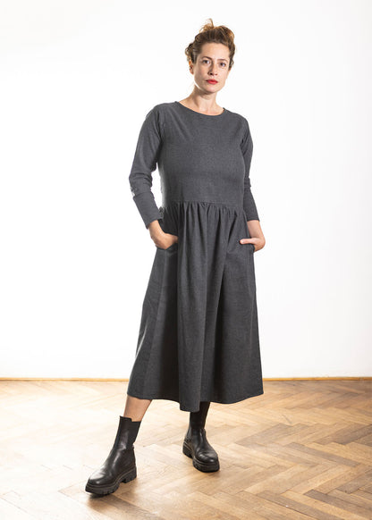 Kojicí šaty Flanelky Šedivé