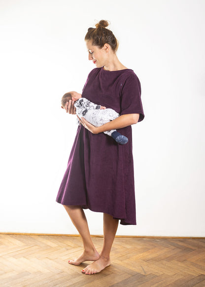 Kojicí šaty Marinette - fialové