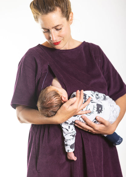 Kojicí šaty Marinette - fialové