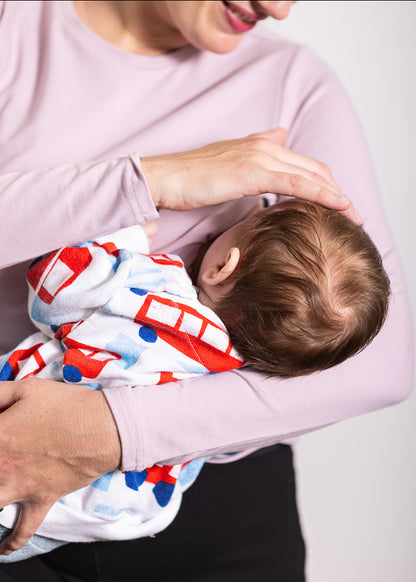 Růžové kojicí tričko s dlouhým rukávem