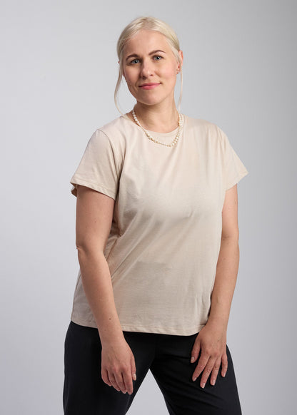 Béžové kojicí tričko z organické bavlny