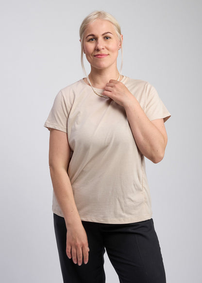 Béžové kojicí tričko z organické bavlny