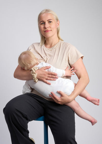 Béžové kojicí tričko z organické bavlny