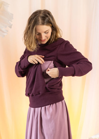 Kojicí mikina z bambusu – vínová