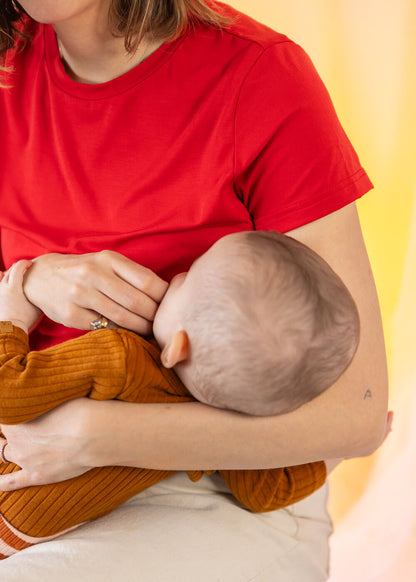 Kojicí tričko z bambusu – červené