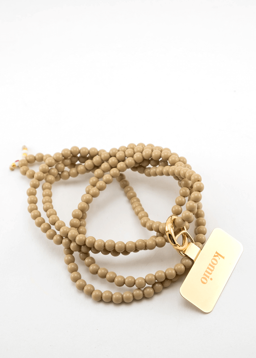 Korálková šňůrka na telefon – Béžová