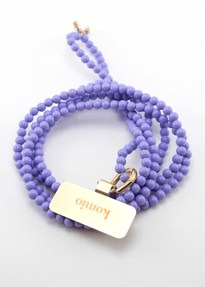 Korálková šňůrka na telefon – Fialka