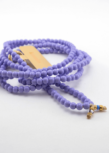 Korálková šňůrka na telefon – Fialka