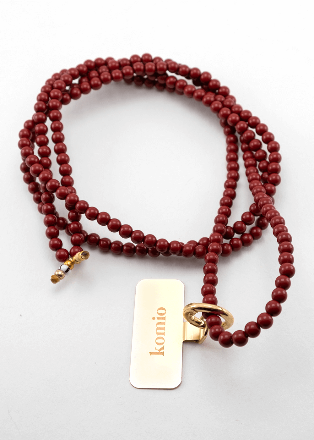 Korálková šňůrka na telefon – Rubín