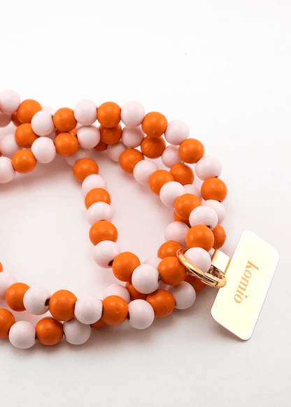 Korálková šňůrka na telefon – Růžová a Losos 10mm