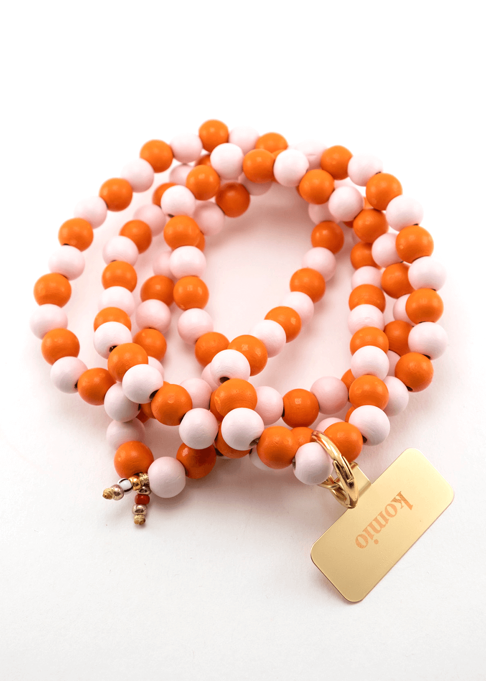 Korálková šňůrka na telefon – Růžová a Losos 10mm