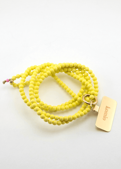 Korálková šňůrka na telefon – Žlutá