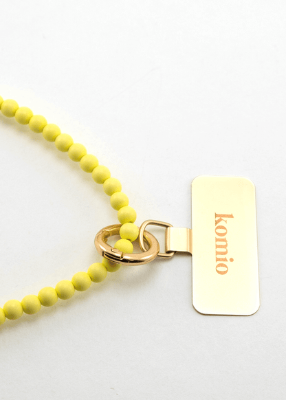 Korálková šňůrka na telefon – Žlutá